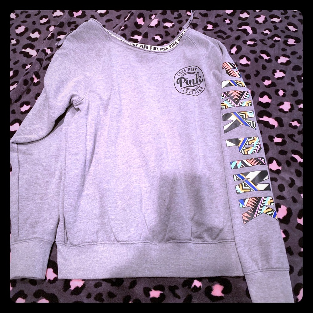 Vs pink off shoulder sweatshirt